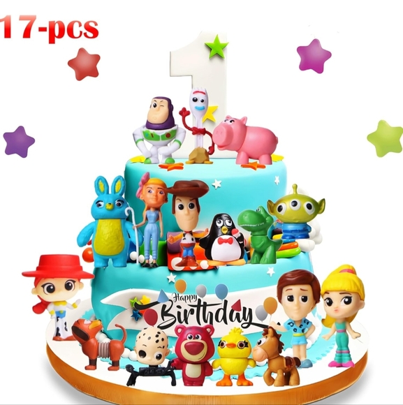 17-Piece 1.4" to 1.8" Tall Toy Story Action Figures. Perfect For Bday Cakes! - Picture 4 of 5
